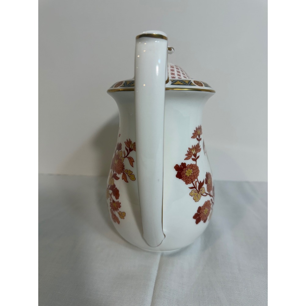 Wedgwood Golden Cockerel Coffee Pot Bone China England Rooster Floral Gold Trim - Picture 5 of 11